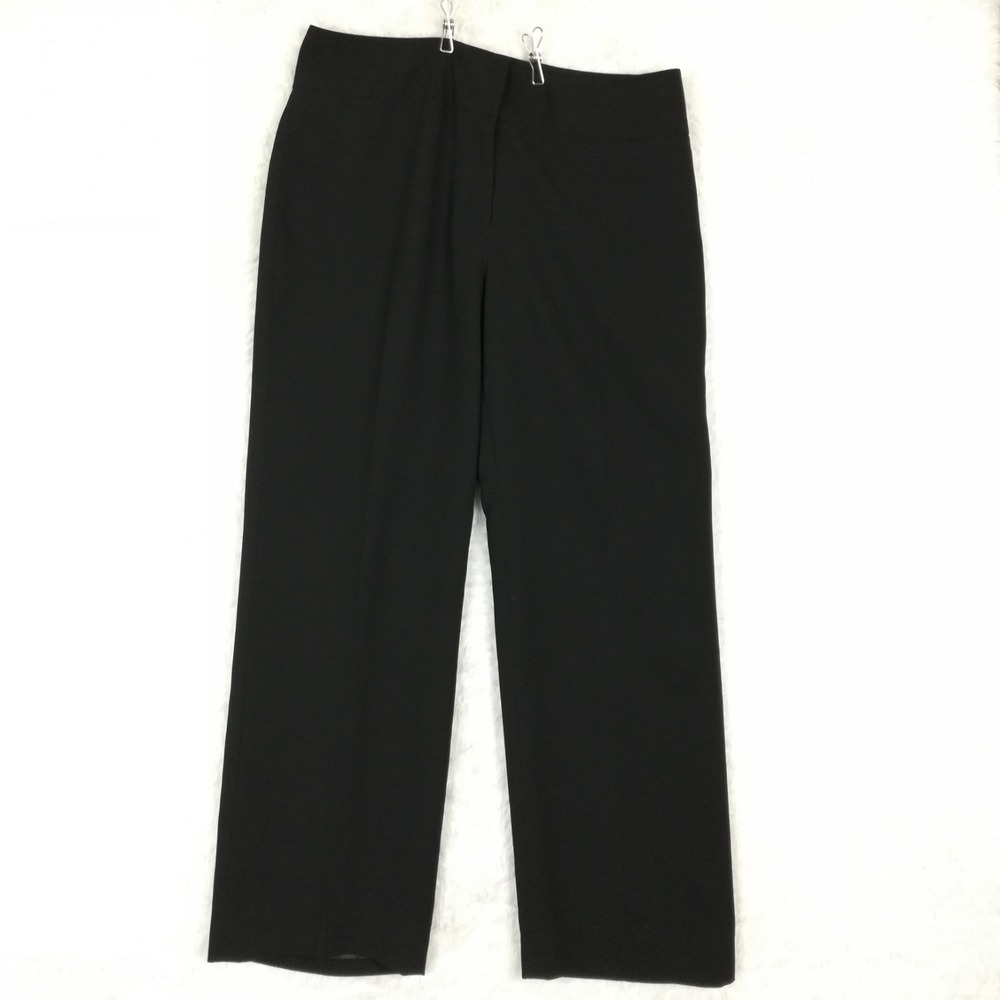 Jones Studio Womens Pants Trouser Black Straight Leg High Rise Dress Pants 10